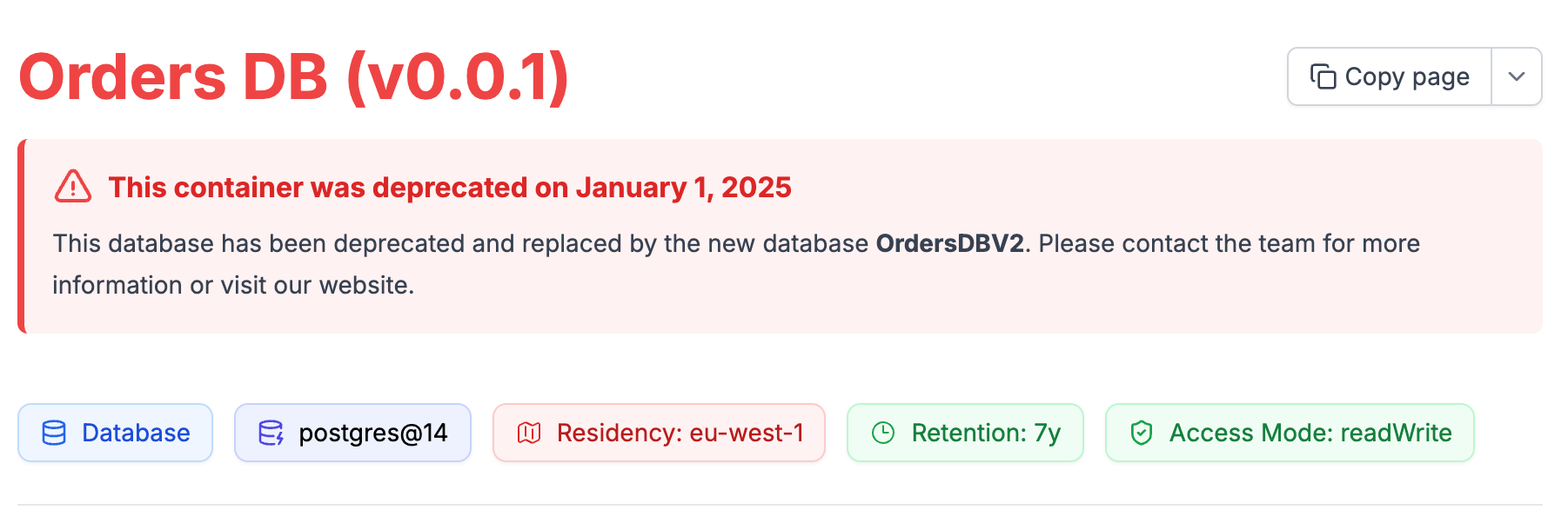 Deprecating services
